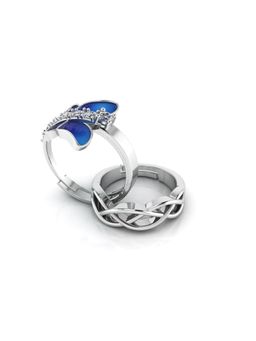 Miss Highness - 925 Sterling Silver Couple Rings for Women and Men (Pack of 2)