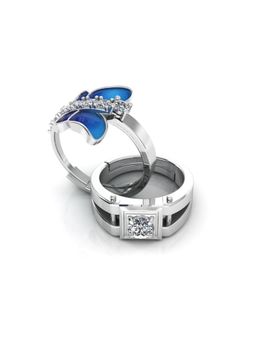 Miss Highness - 925 Sterling Silver Couple Rings for Women and Men (Pack of 2)