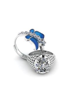 Miss Highness - 925 Sterling Silver Couple Rings for Women and Men (Pack of 2)