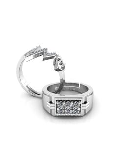 Miss Highness - 925 Sterling Silver Couple Rings for Women and Men (Pack of 2)