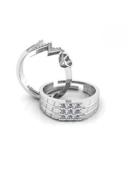 Miss Highness - 925 Sterling Silver Couple Rings for Women and Men (Pack of 2)