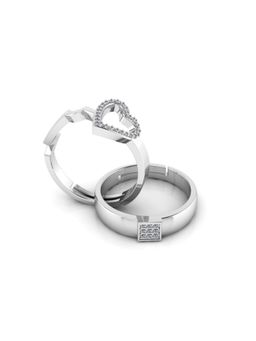 Miss Highness - 925 Sterling Silver Couple Rings for Women and Men (Pack of 2)