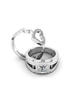 Miss Highness - 925 Sterling Silver Couple Rings for Women and Men (Pack of 2)
