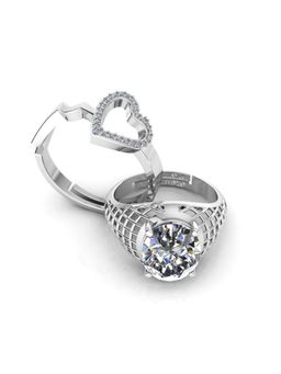 Miss Highness - 925 Sterling Silver Couple Rings for Women and Men (Pack of 2)