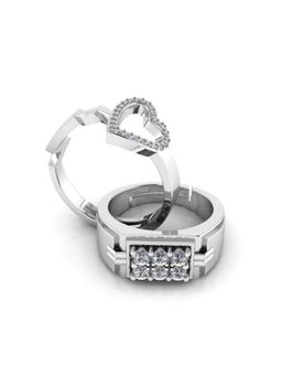Miss Highness - 925 Sterling Silver Couple Rings for Women and Men (Pack of 2)