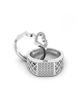 Miss Highness - 925 Sterling Silver Couple Rings for Women and Men (Pack of 2)