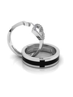 Miss Highness - 925 Sterling Silver Couple Rings for Women and Men (Pack of 2)