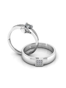 Miss Highness - 925 Sterling Silver Couple Rings for Women and Men (Pack of 2)