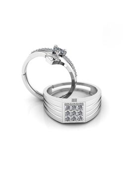 Miss Highness - 925 Sterling Silver Couple Rings for Women and Men (Pack of 2)