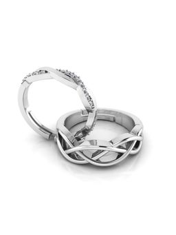 Miss Highness - 925 Sterling Silver Couple Rings for Women and Men (Pack of 2)