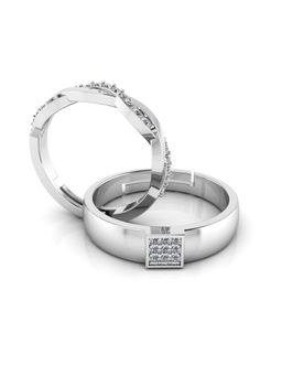 Miss Highness - 925 Sterling Silver Couple Rings for Women and Men (Pack of 2)