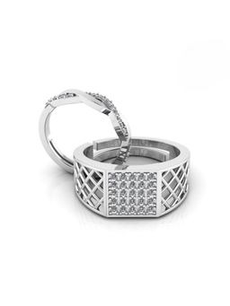 Miss Highness - 925 Sterling Silver Couple Rings for Women and Men (Pack of 2)