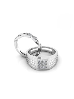 Miss Highness - 925 Sterling Silver Couple Rings for Women and Men (Pack of 2)
