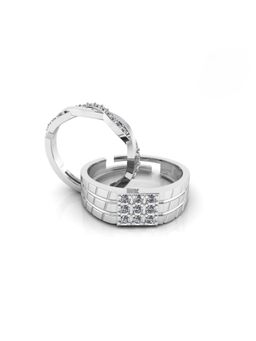 Miss Highness - 925 Sterling Silver Couple Rings for Women and Men (Pack of 2)