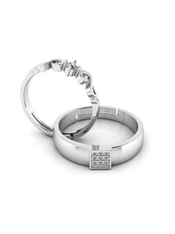 Miss Highness - 925 Sterling Silver Couple Rings for Women and Men (Pack of 2)