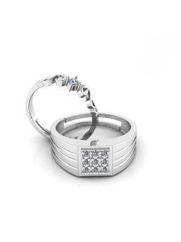 Miss Highness - 925 Sterling Silver Couple Rings for Women and Men (Pack of 2)