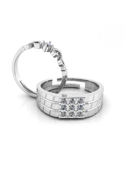 Miss Highness - 925 Sterling Silver Couple Rings for Women and Men (Pack of 2)