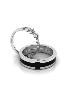 Miss Highness - 925 Sterling Silver Couple Rings for Women and Men (Pack of 2)