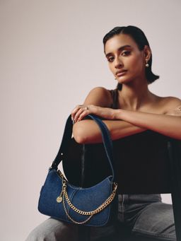 MIRAGGIO - Dotty Shoulder Bag for Women | Zipper Closure, Detachable Chain & Miraggio Charm (M)