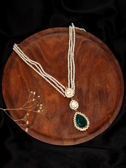 Neeta Boochra - 925 Sterling Silver 22K Gold Plated Pearl Beaded Necklace