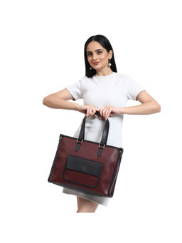 Legal Bribe - Maroon Wide Solid Tote Bag with Detachable Strap
