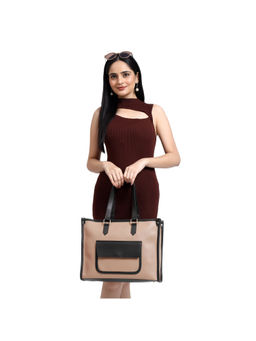 Legal Bribe - Brown Wide Solid Tote Bag with Detachable Strap