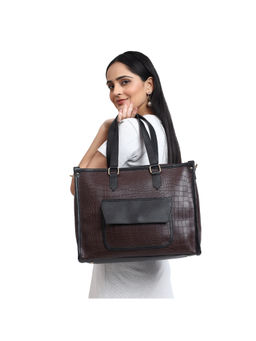 Legal Bribe - Brown Wide Crock Tote Bag with Detachable Strap