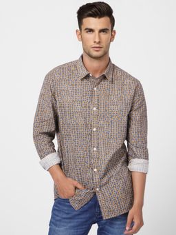 Jack & Jones - Yellow Printed Full Sleeves Shirt