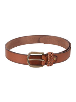 Metro - Mens Leather Braided Buckle Stylish Belt
