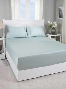 Maspar - Colorart Viola Misty Aqua Solid Single Bed Sheet with Pillow Cover