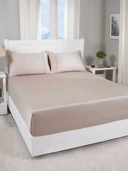 Maspar - Colorart Viola Sandshell Solid Single Bed Sheet with Pillow Cover