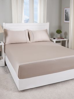 Maspar - Colorart Viola Sandshell Solid Bed Sheet with Pillow Cover