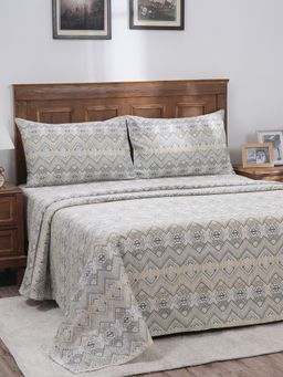 Maspar - Hues Indigenous Artisan Aztec Stripe Single Bed Sheet with Pillow Cover