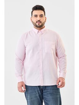 Snitch - Pink Cotton Blend Full Sleeves Regular Button Fly Shirt