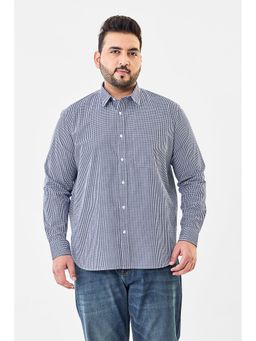 Snitch - Navy Blue Cotton Full Sleeves Regular Button Fly Shirt