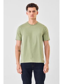 Snitch - Green Cotton Half Sleeves Regular Pull On T-Shirt