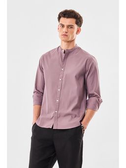 Snitch - Mauve Cotton Full Sleeves Regular Button Fly Shirt