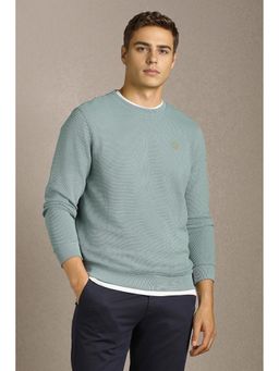 Louis Philippe - Grey Cotton Blend Full Sleeves Regular Pull On Sweatshirt