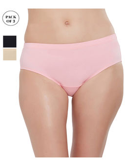 SOIE - High Rise Full Coverage Solid Colour Cotton Stretch Hipster Panty