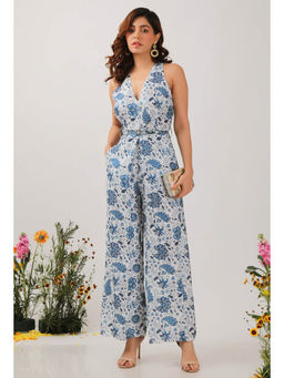 Tjori - Serena Floral Chintz Jumpsuit with Belt (Set of 2)