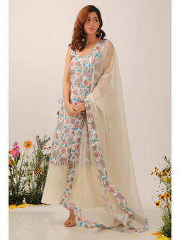 Tjori - Lilybeth Organza Beige Dupatta