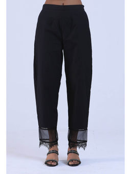 Tjori - Women Black Cotton Pant