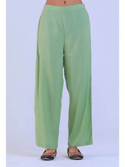 Tjori - Women Green Cotton Pant