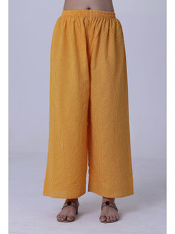 Tjori - Yellow Cotton Mustard Palazzo