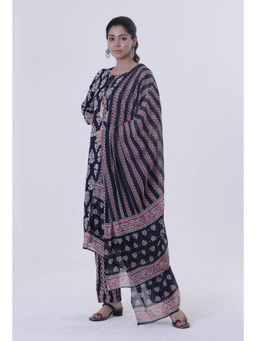 Tjori - Black Cotton Rayon Dupatta