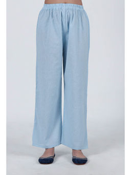 Tjori - Sky Blue Cotton Palazzo
