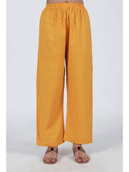 Tjori - Yellow Cotton Orange Palazzo