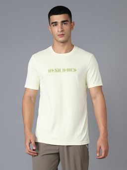 Technosport - Yellow Typography Polyester Regular T-shirt