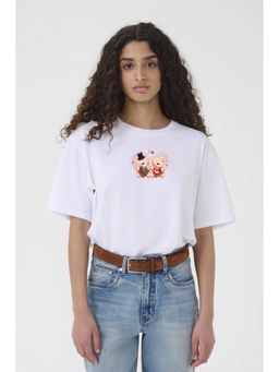 Twenty Dresses by Nykaa Fashion - White Printed Oversized T-Shirt