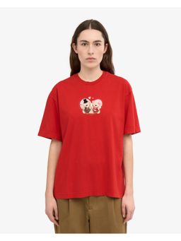 Twenty Dresses by Nykaa Fashion - Red Printed Oversized T-Shirt